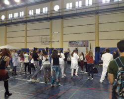 El alumnado de 4º ESO en la I Feria de Formación Profesional.