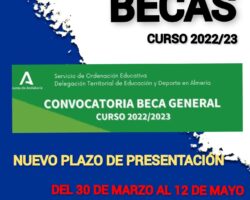 Nuevo plazo para solicitar becas para el curso 2022/23