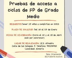 Pruebas de acceso a los Ciclos Formativos